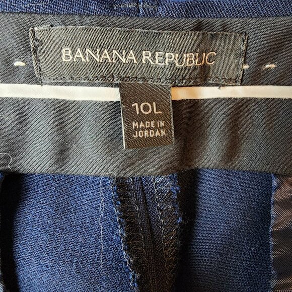 Banana Republic Pants Women 10L Sloan Solid Dress Stretch Ankle Navy Blue - Picture 9 of 11